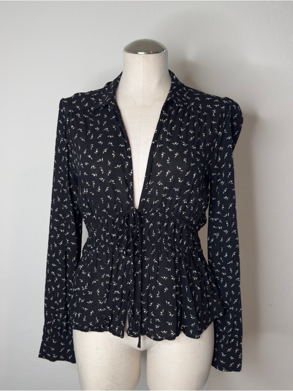 Free People Black White Floral Print